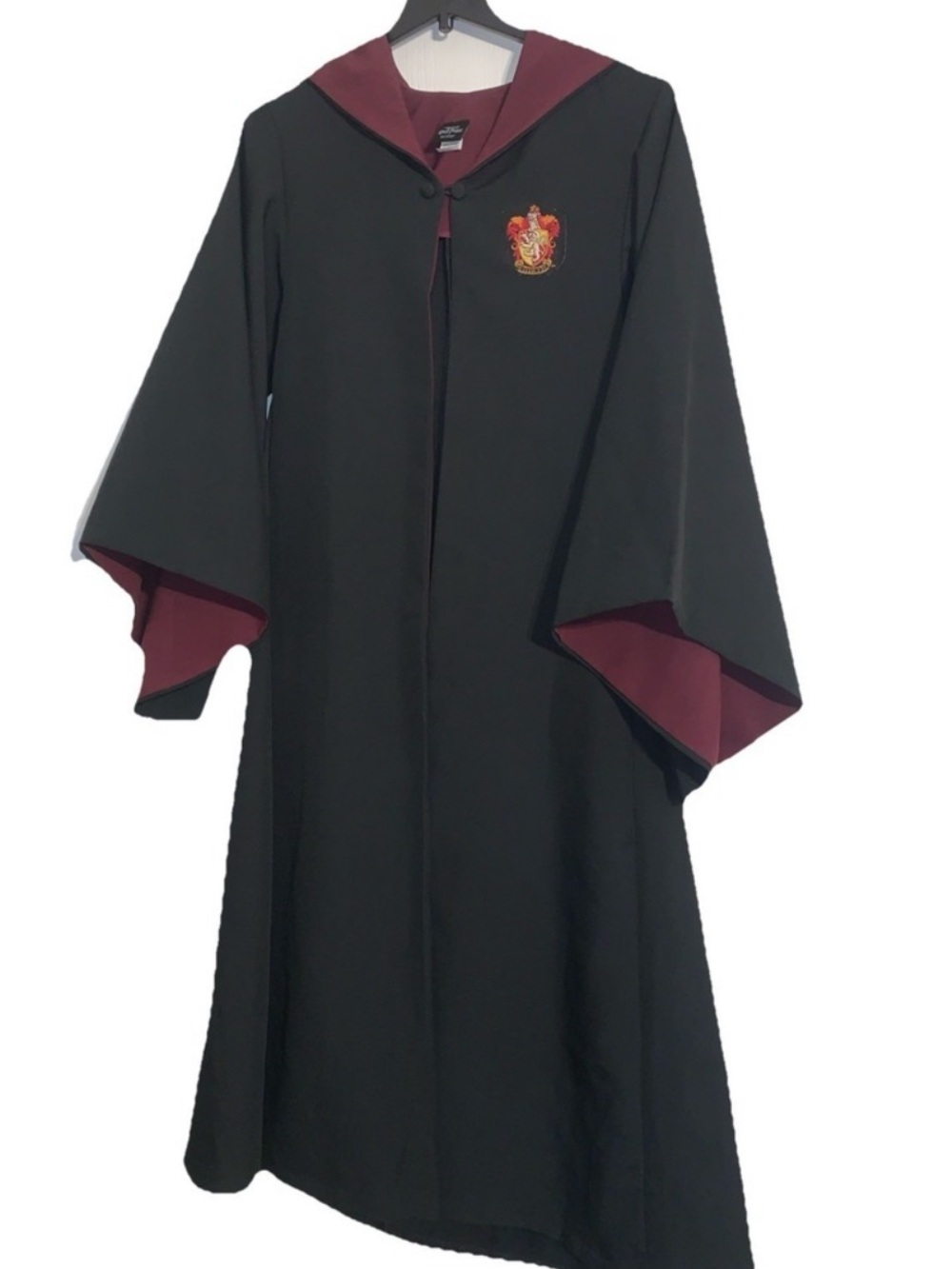 Universal Black Hooded Robe with Burgundy Lining